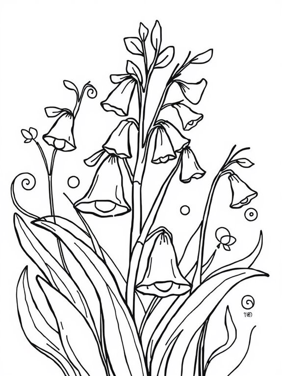 abstract bluebells coloring design