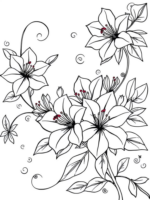 abstract floral coloring page