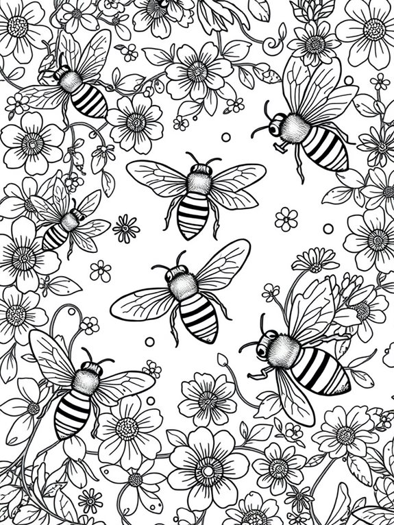 abstract honeybee coloring patterns