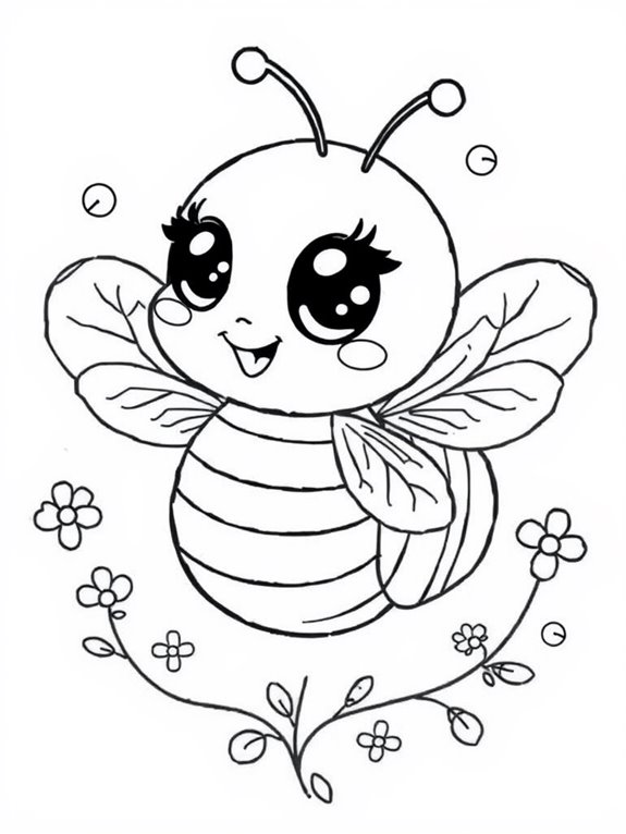 adorable bee coloring page