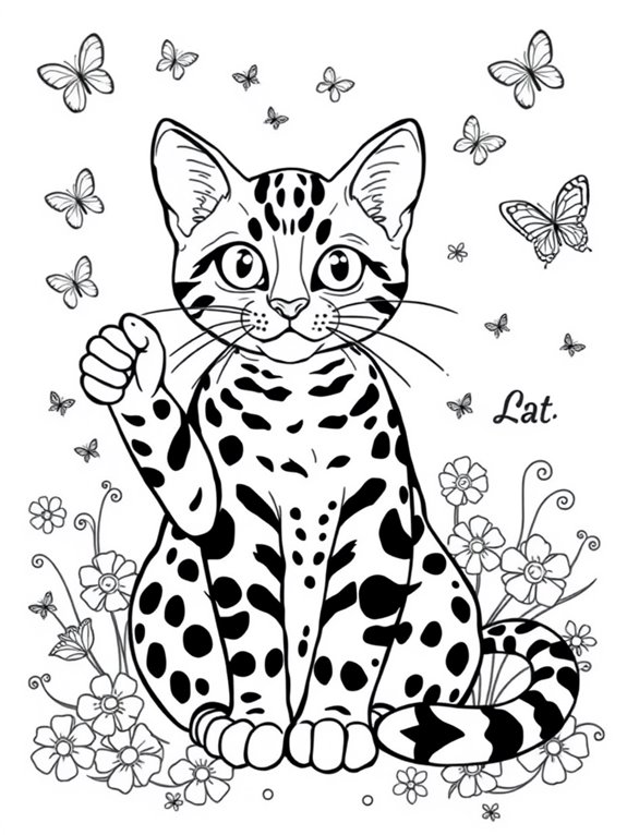 adorable bengal cat coloring