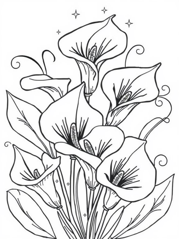 adorable calla lilies illustration