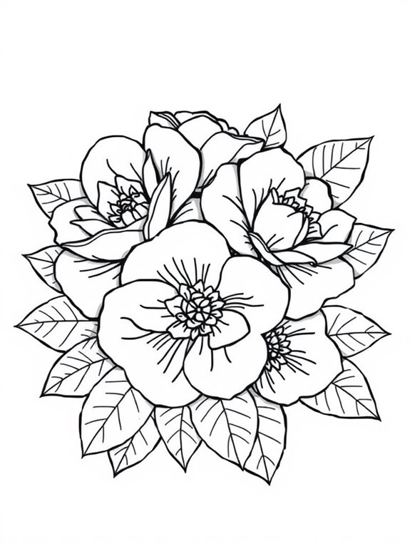 adorable camellia flower coloring