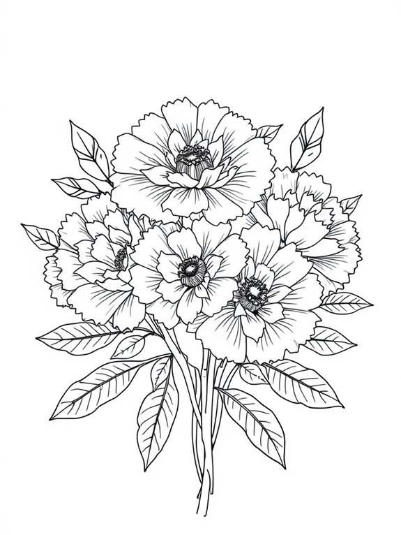 adorable carnations coloring page