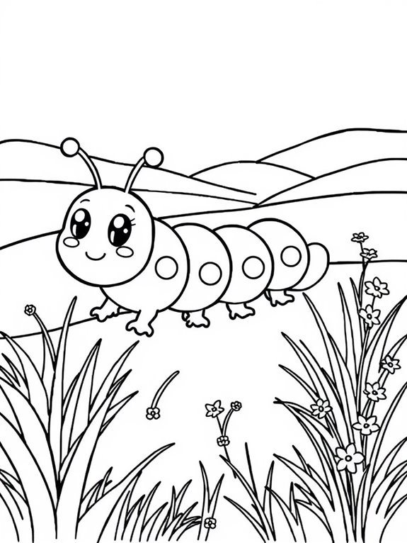 adorable caterpillar coloring page