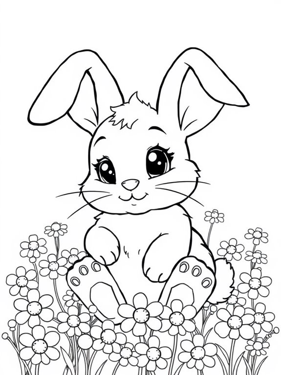 adorable chamomile bunny illustration