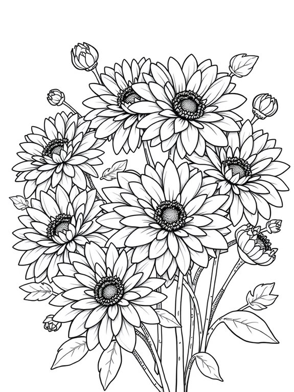 adorable chrysanthemum coloring page