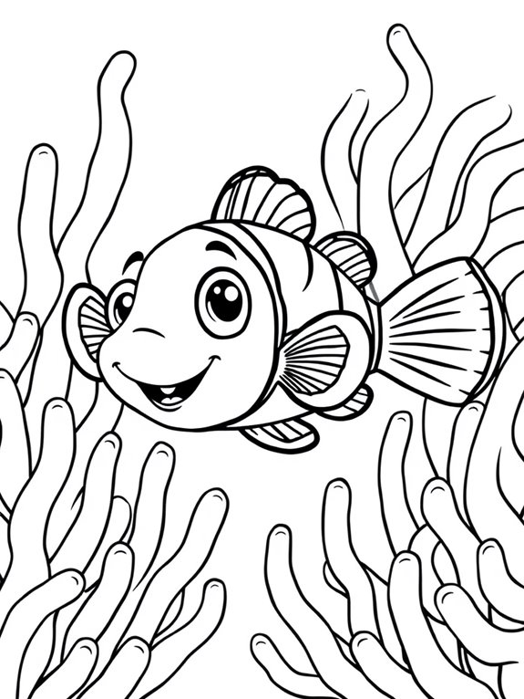 adorable clownfish coloring activity