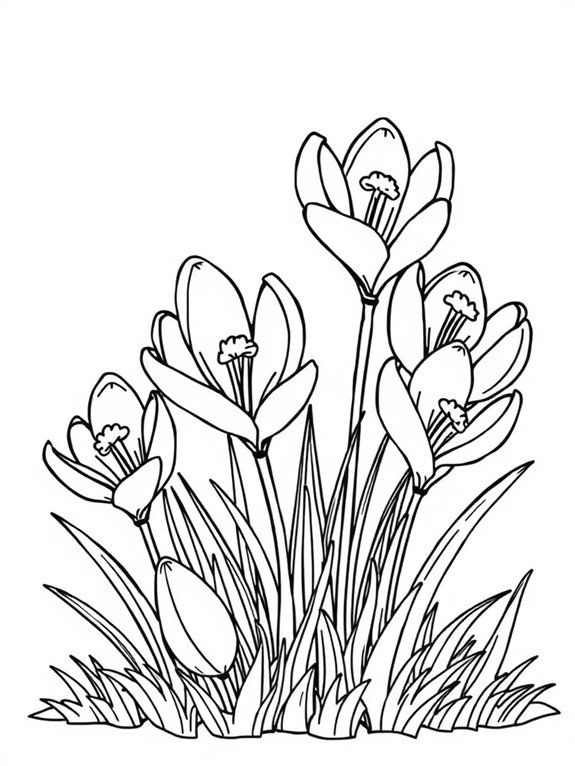 adorable crocus flower illustration