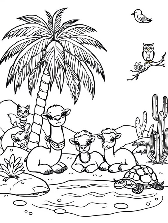 adorable desert animal oasis