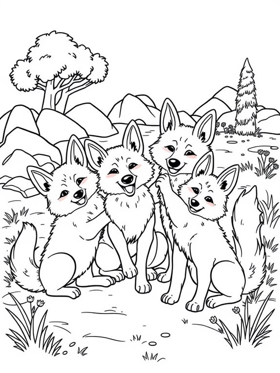 adorable dingoes coloring page