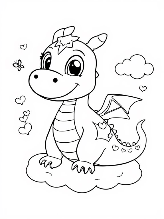 adorable dragon coloring activity