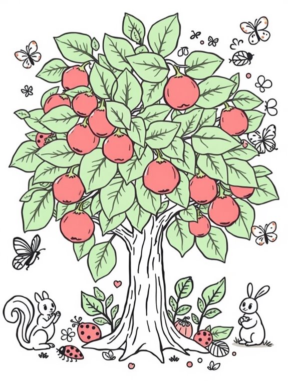 adorable fig tree illustration