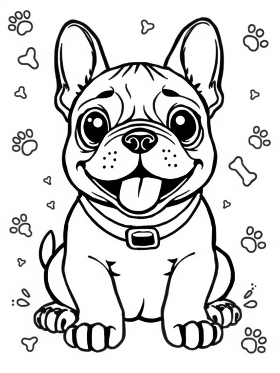 adorable french bulldog coloring