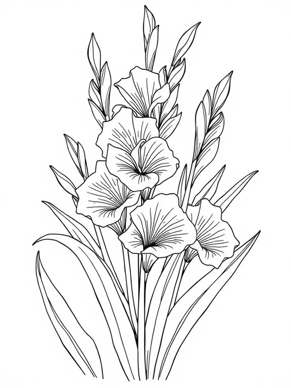 adorable gladiolus coloring page