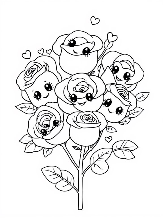 adorable kawaii roses design