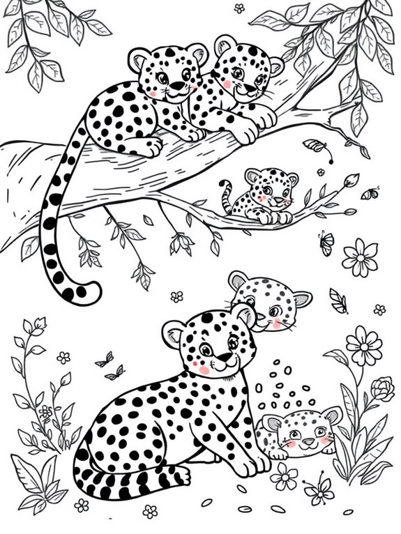 adorable leopard coloring activity