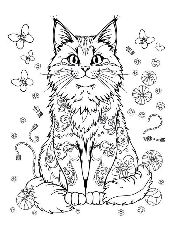 adorable maine coon illustration