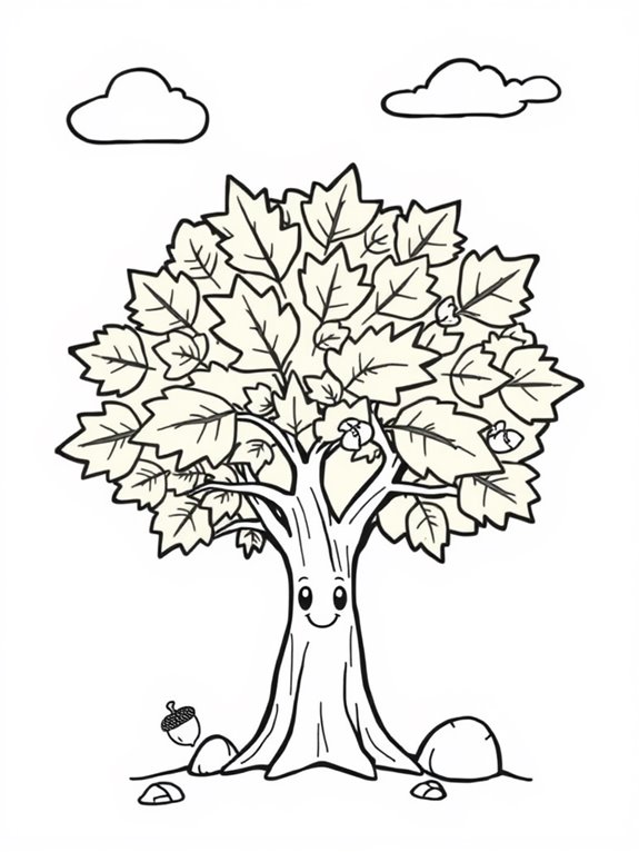 adorable maple tree illustration