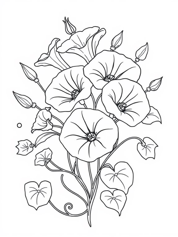 adorable morning glory illustration