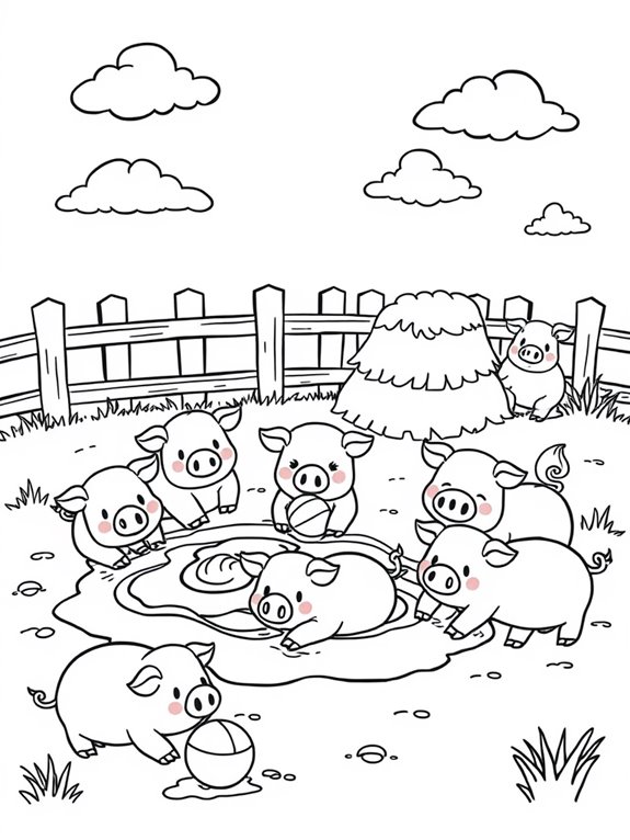 adorable pigs coloring activity