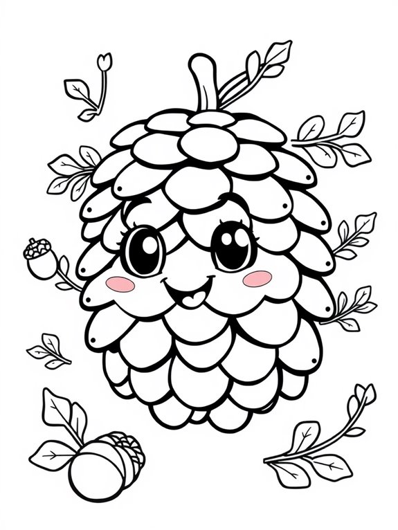 adorable pinecone coloring activity