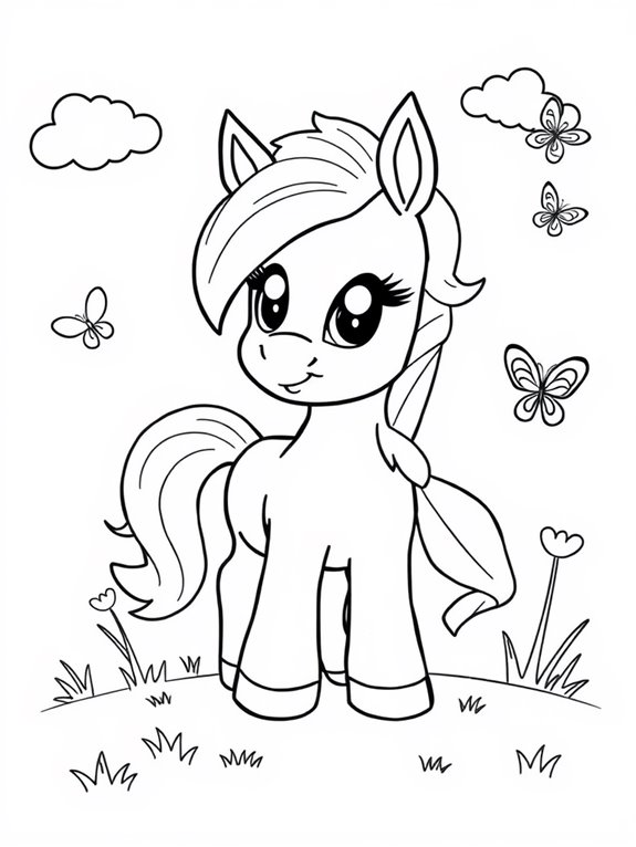 adorable pony coloring page