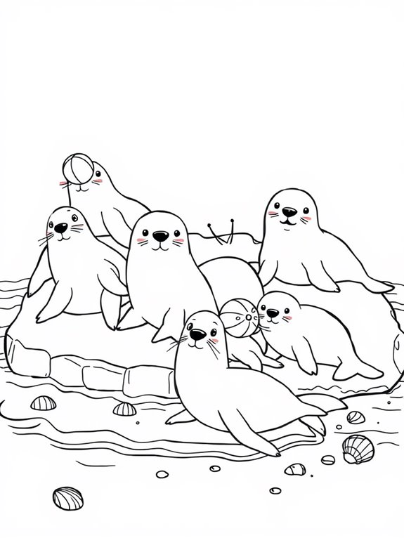 adorable seals coloring activity