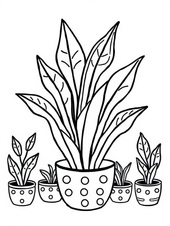 adorable snake plant illustration