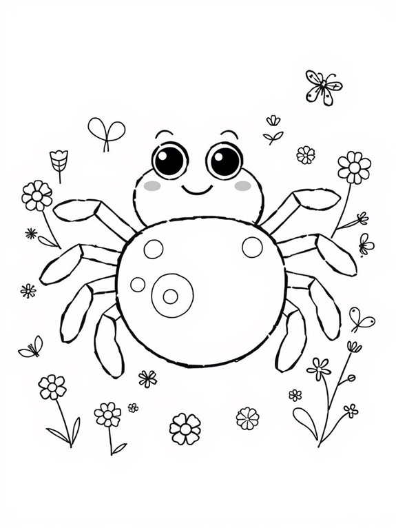 adorable spider coloring activity