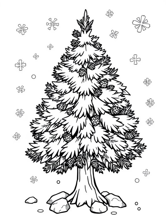 adorable spruce tree illustration