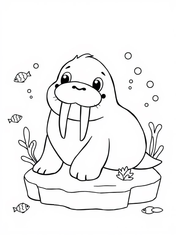 adorable walrus coloring activity