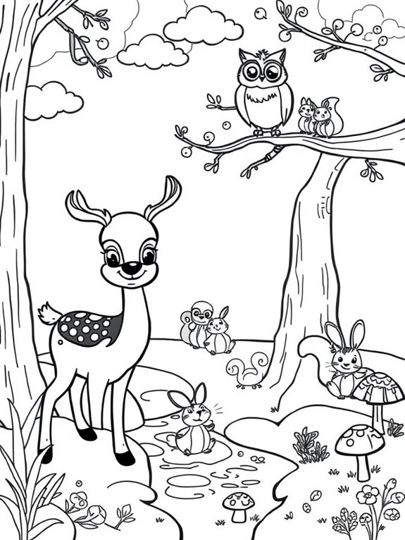 adorable woodland creatures coloring