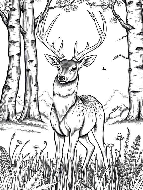 advanced kids deer coloring