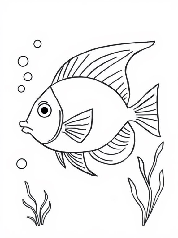 angelfish coloring page design