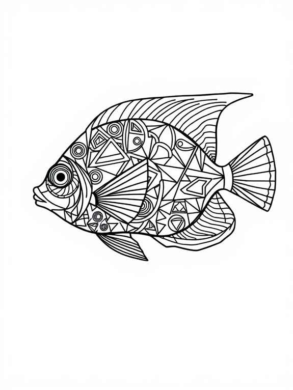 angelfish with geometric patterns