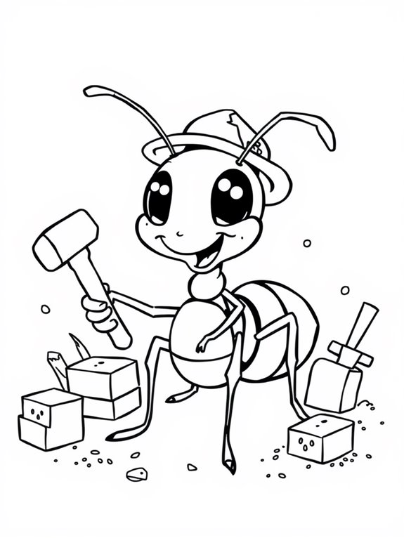 ant themed coloring activity