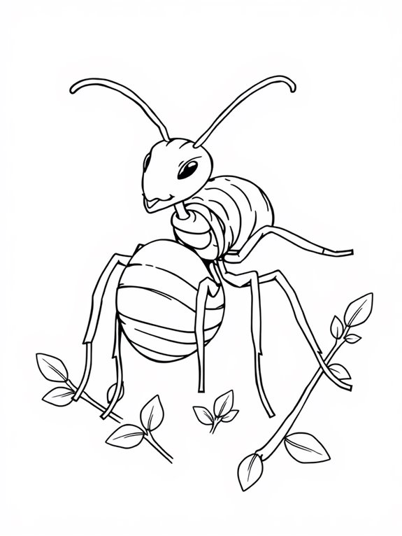 ant themed coloring page