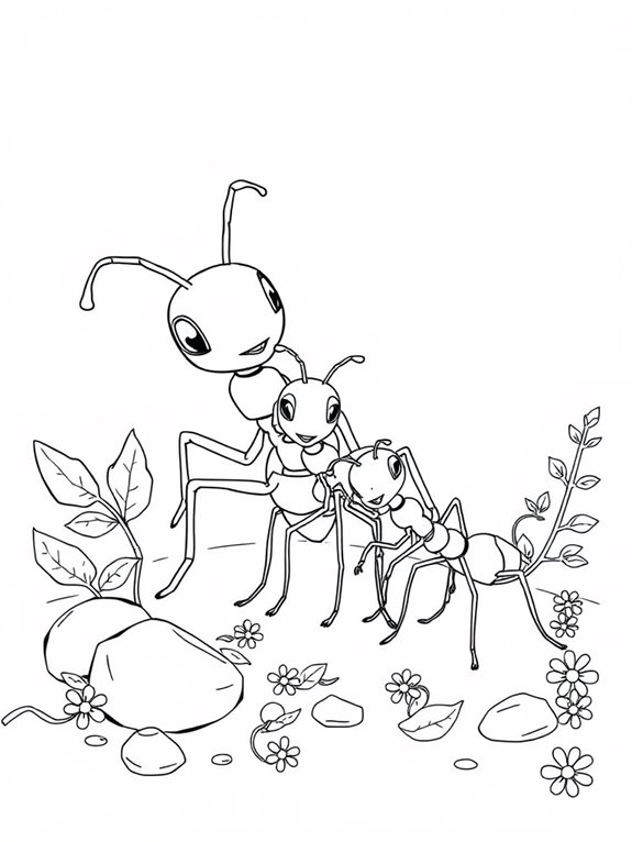 ants coloring page activity