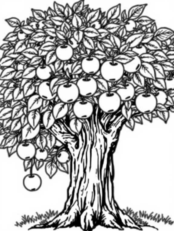 apple tree coloring page