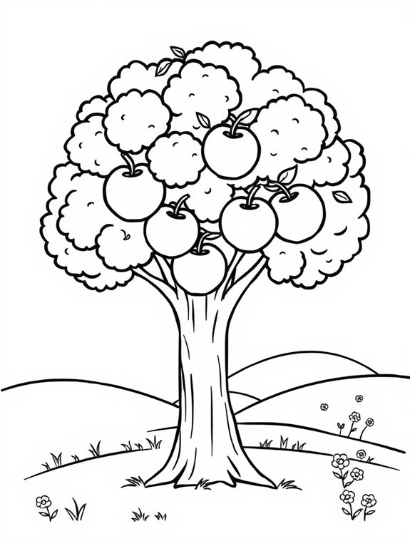 apple tree coloring page