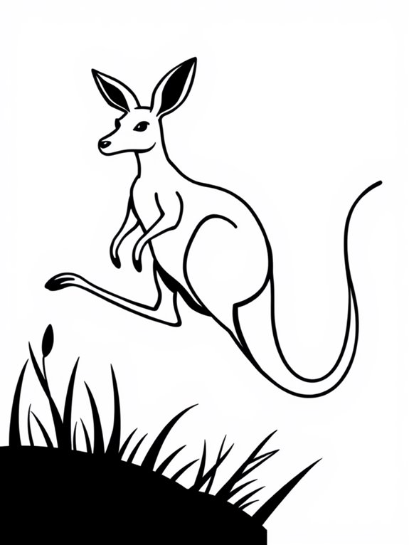 artistic kangaroo coloring page