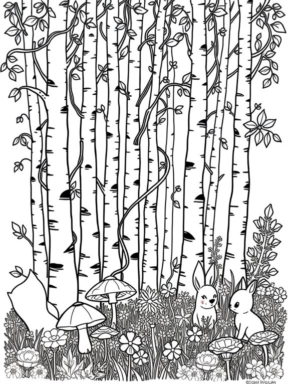 aspen forest coloring page