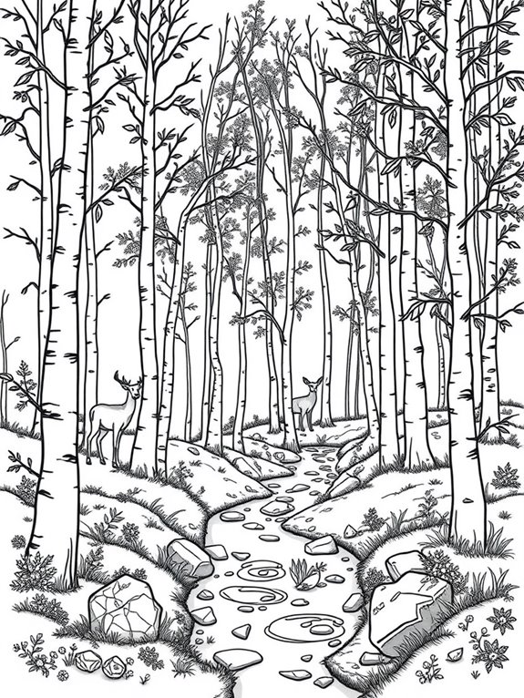 aspen trees coloring page