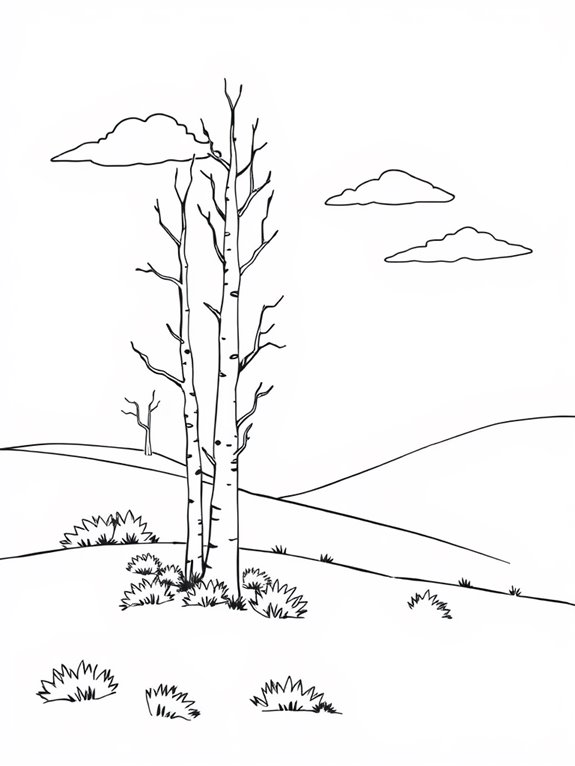 aspen trees coloring page