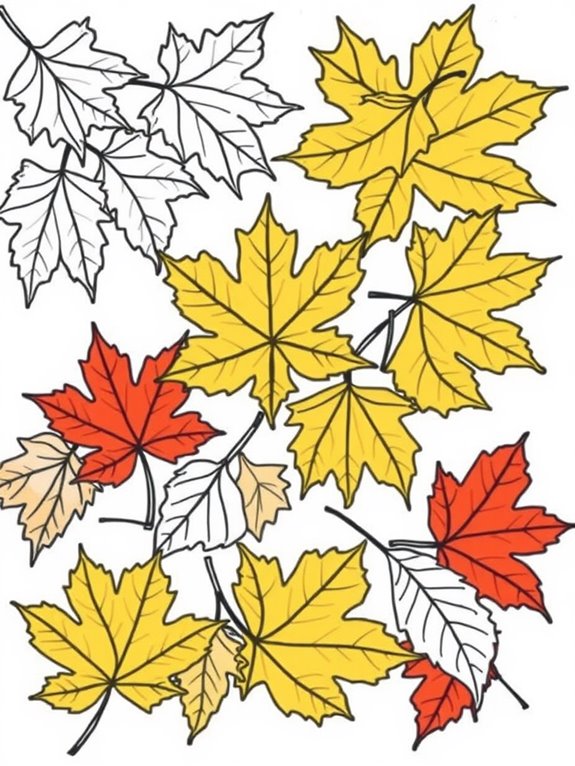 autumn leaves coloring page