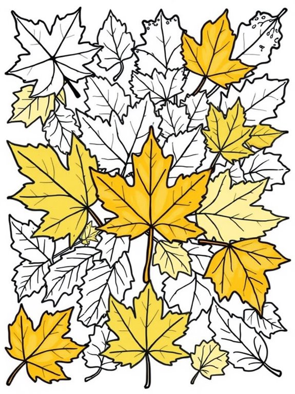 autumn leaves coloring page