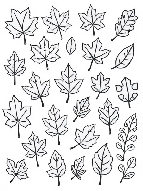 autumn leaves coloring page