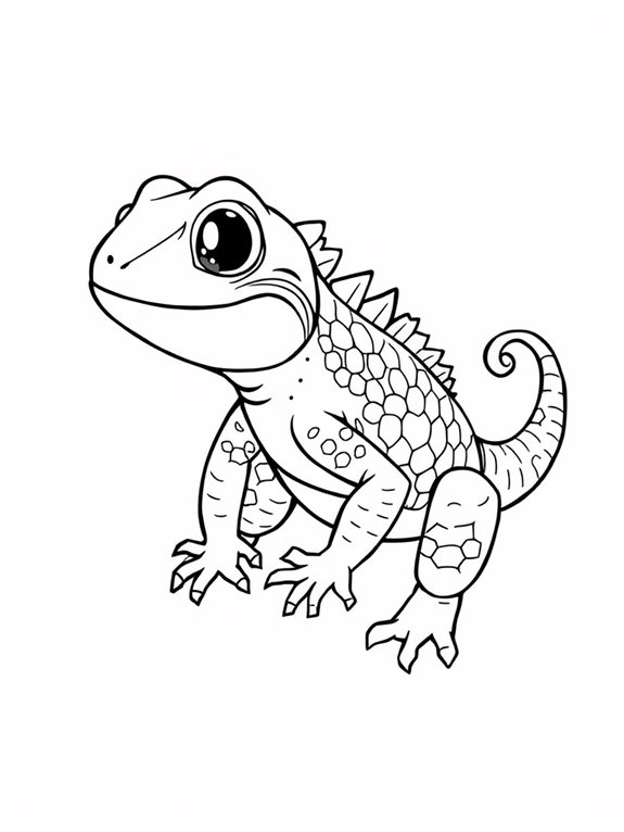 baby iguana coloring page