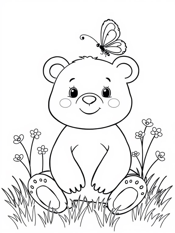 bear and butterfly illustration